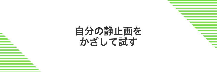 自分の静止画をかざして試す