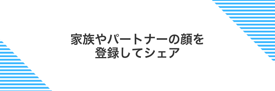 家族やパートナーの顔を登録してシェア