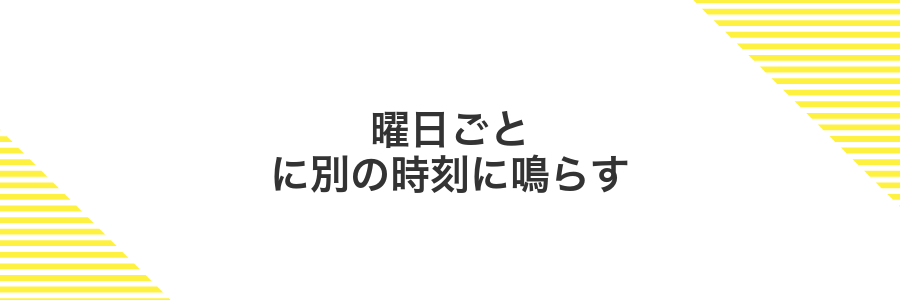 曜日ごとに別の時刻に鳴らす