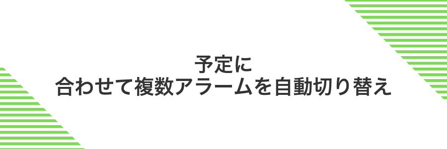 予定に合わせて複数アラームを自動切り替え
