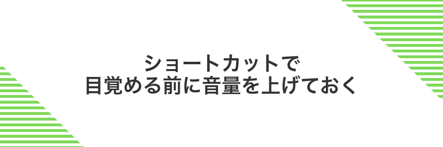 ショートカットで目覚める前に音量を上げておく
