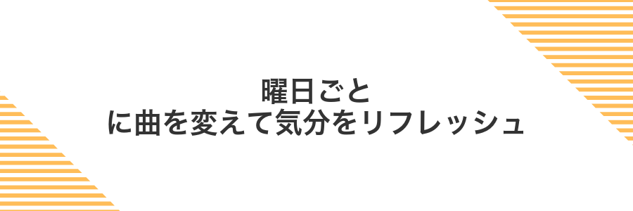 曜日ごとに曲を変えて気分をリフレッシュ