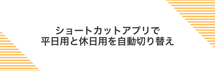ショートカットアプリで平日用と休日用を自動切り替え
