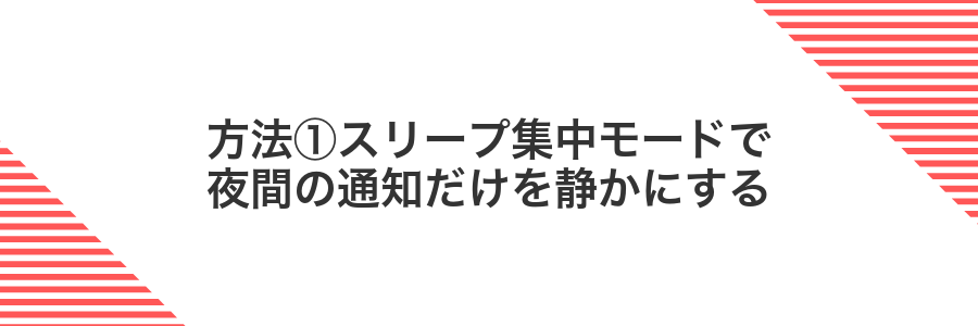 方法①スリープ集中モードで夜間の通知だけを静かにする