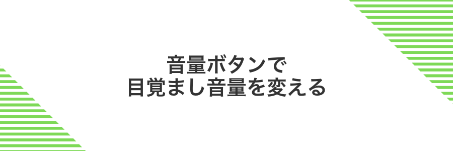 音量ボタンで目覚まし音量を変える