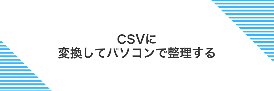CSVに変換してパソコンで整理する