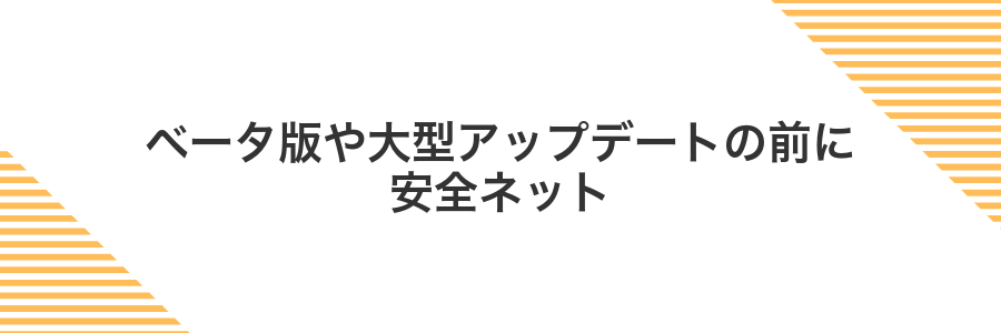 ベータ版や大型アップデートの前に安全ネット