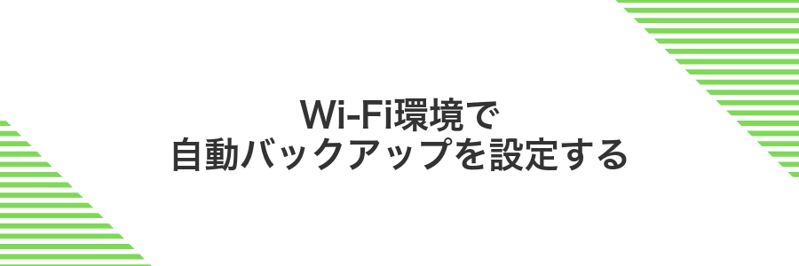 Wi-Fi環境で自動バックアップを設定する