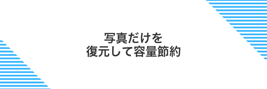 写真だけを復元して容量節約