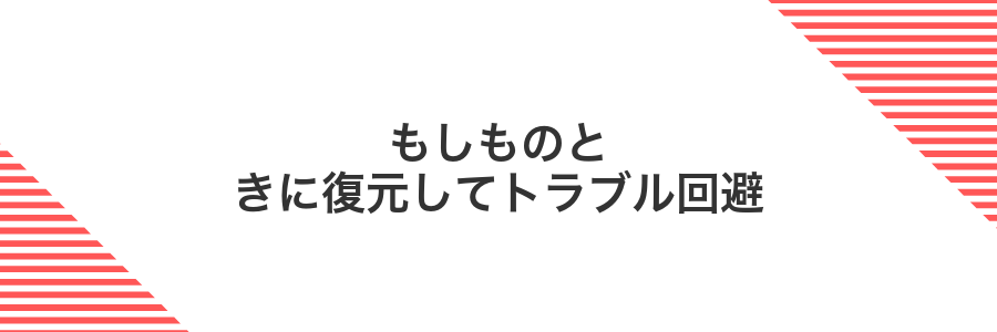 もしものときに復元してトラブル回避