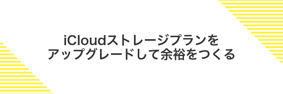 iCloudストレージプランをアップグレードして余裕をつくる