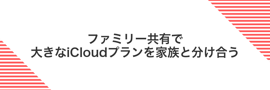 ファミリー共有で大きなiCloudプランを家族と分け合う
