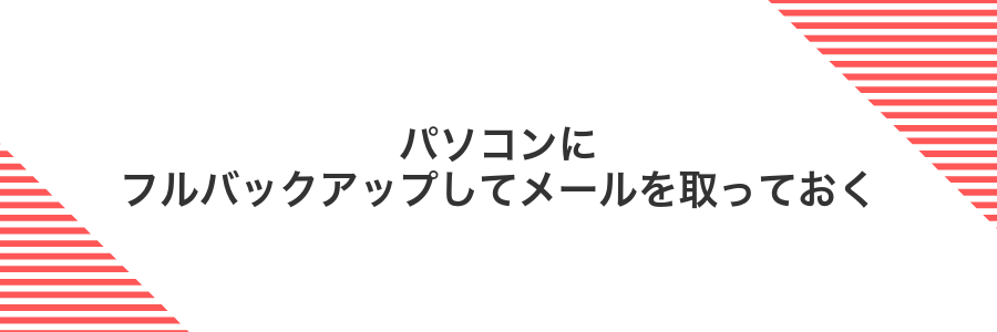 パソコンにフルバックアップしてメールを取っておく