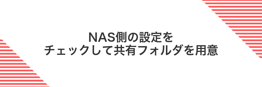 NAS側の設定をチェックして共有フォルダを用意