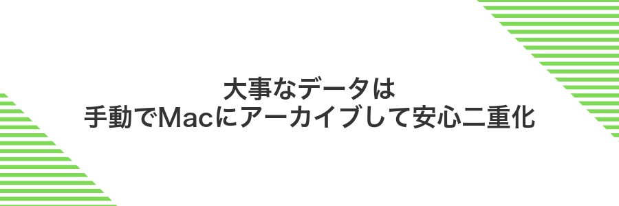 大事なデータは手動でMacにアーカイブして安心二重化