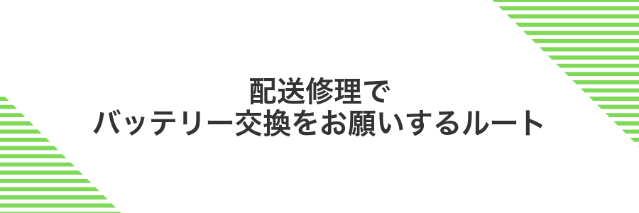 配送修理でバッテリー交換をお願いするルート