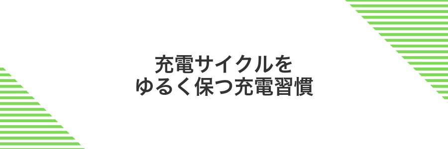 充電サイクルをゆるく保つ充電習慣