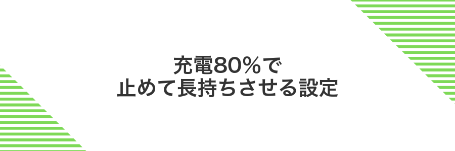 充電80%で止めて長持ちさせる設定