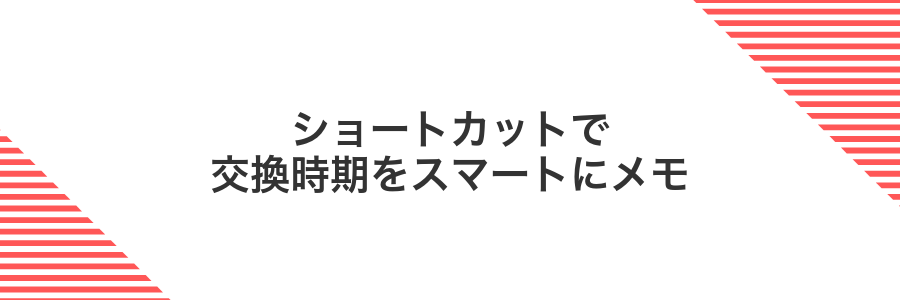 ショートカットで交換時期をスマートにメモ