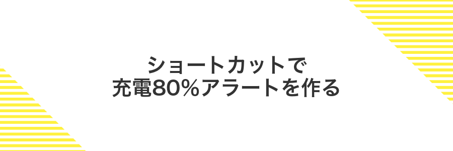ショートカットで充電80％アラートを作る