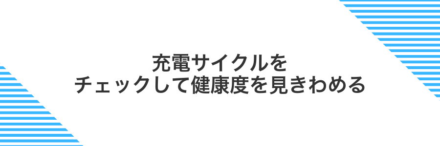 充電サイクルをチェックして健康度を見きわめる