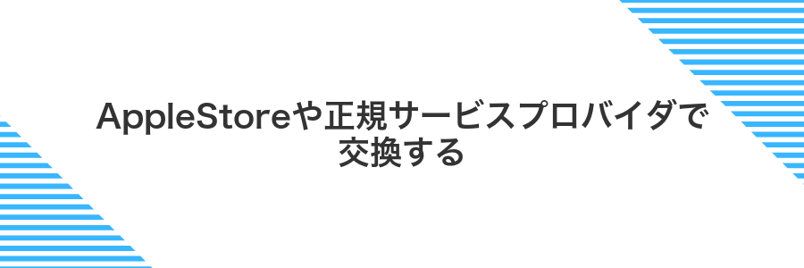 AppleStoreや正規サービスプロバイダで交換する