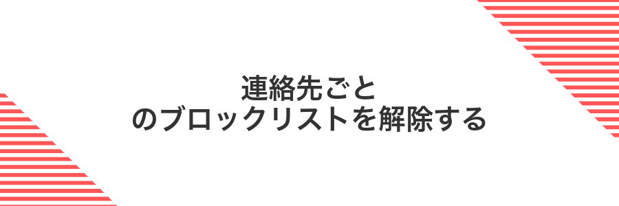 連絡先ごとのブロックリストを解除する