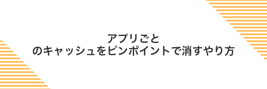 アプリごとのキャッシュをピンポイントで消すやり方