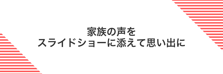 家族の声をスライドショーに添えて思い出に