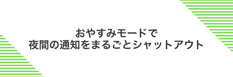 おやすみモードで夜間の通知をまるごとシャットアウト