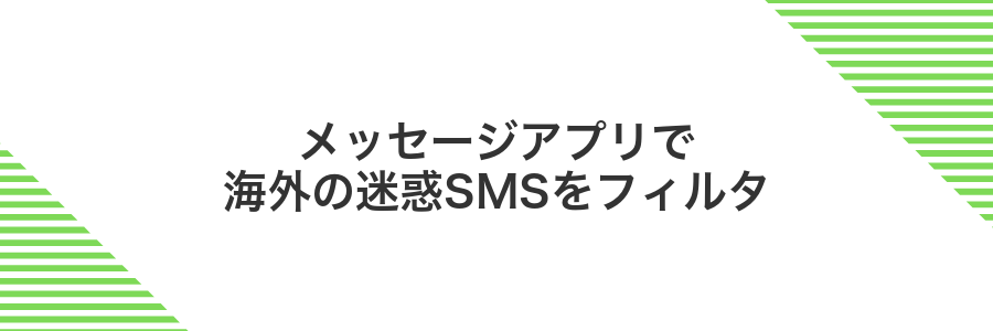 メッセージアプリで海外の迷惑SMSをフィルタ