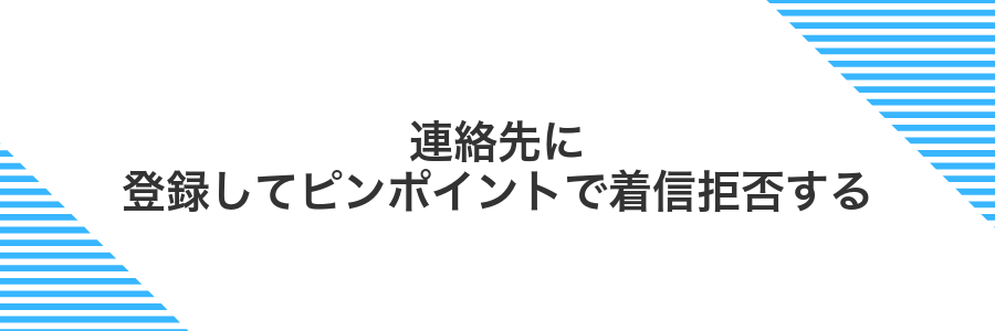 連絡先に登録してピンポイントで着信拒否する