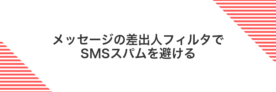 メッセージの差出人フィルタでSMSスパムを避ける