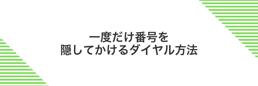 一度だけ番号を隠してかけるダイヤル方法