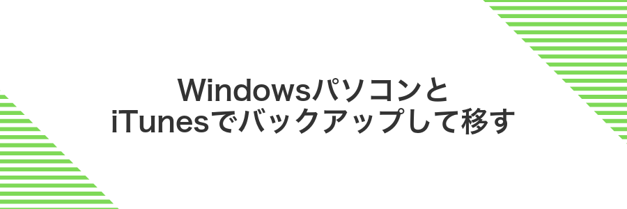 WindowsパソコンとiTunesでバックアップして移す