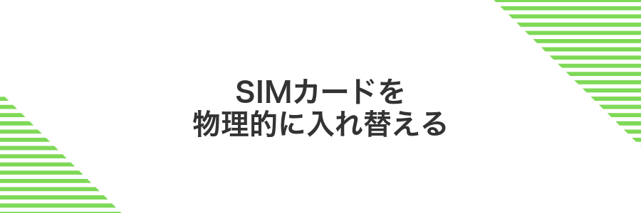 SIMカードを物理的に入れ替える
