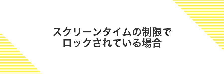 スクリーンタイムの制限でロックされている場合