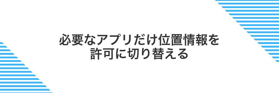 必要なアプリだけ位置情報を許可に切り替える