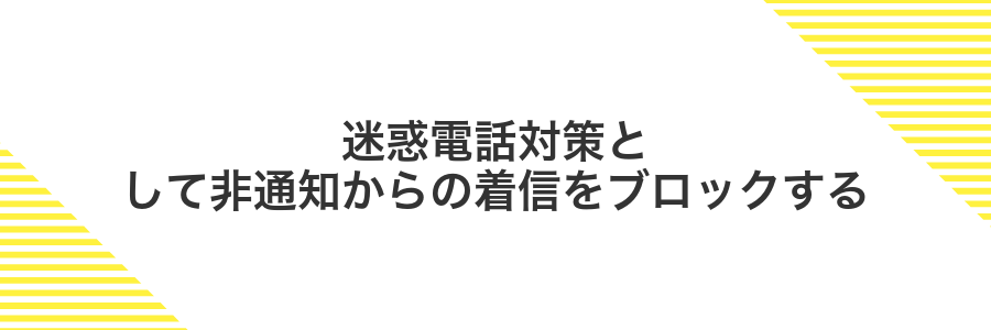 迷惑電話対策として非通知からの着信をブロックする