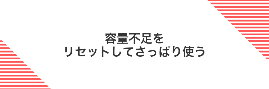 容量不足をリセットしてさっぱり使う