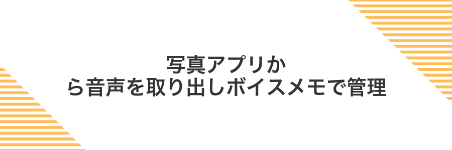 写真アプリから音声を取り出しボイスメモで管理