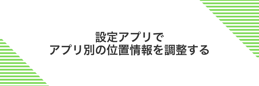 設定アプリでアプリ別の位置情報を調整する