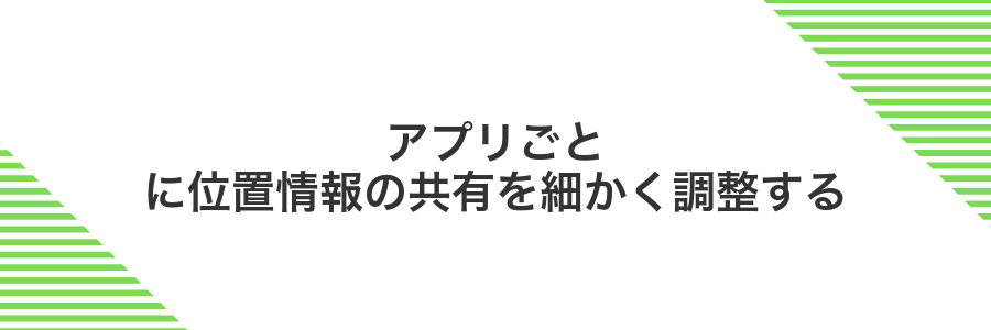 アプリごとに位置情報の共有を細かく調整する