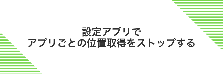 設定アプリでアプリごとの位置取得をストップする