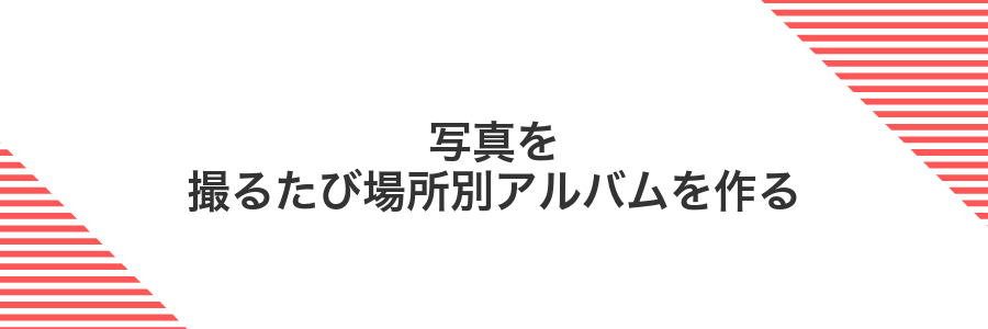 写真を撮るたび場所別アルバムを作る