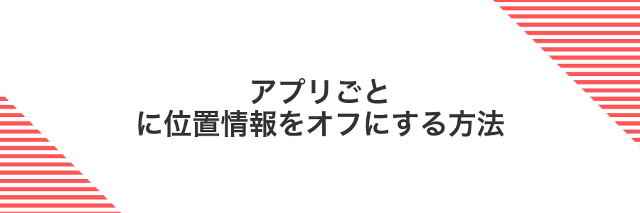 アプリごとに位置情報をオフにする方法