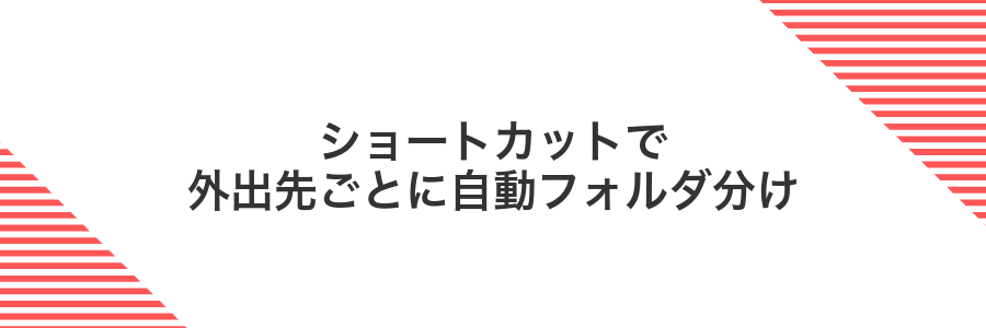ショートカットで外出先ごとに自動フォルダ分け