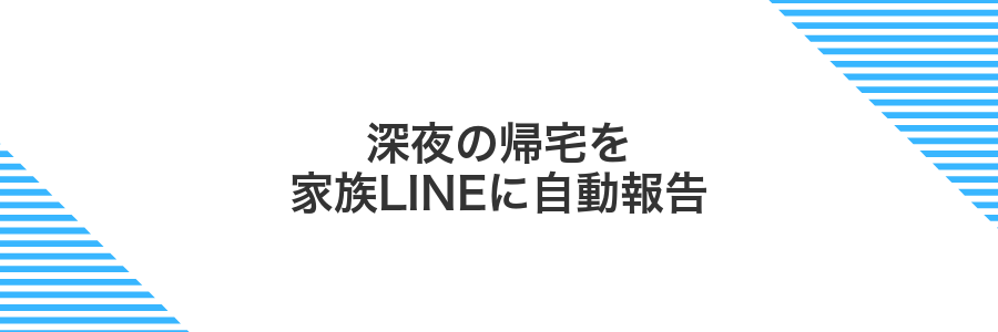 深夜の帰宅を家族LINEに自動報告