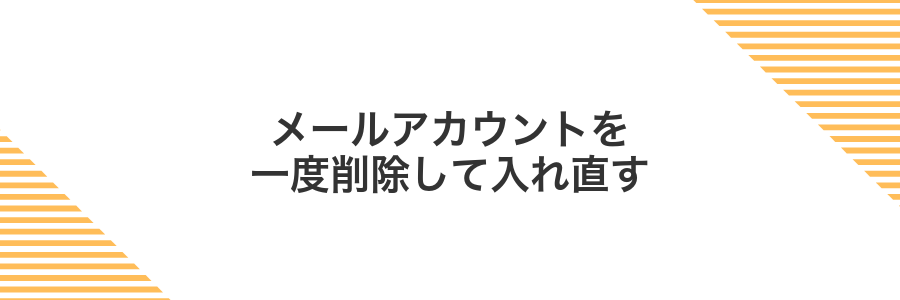 メールアカウントを一度削除して入れ直す