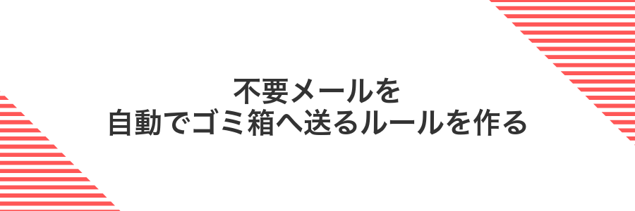不要メールを自動でゴミ箱へ送るルールを作る